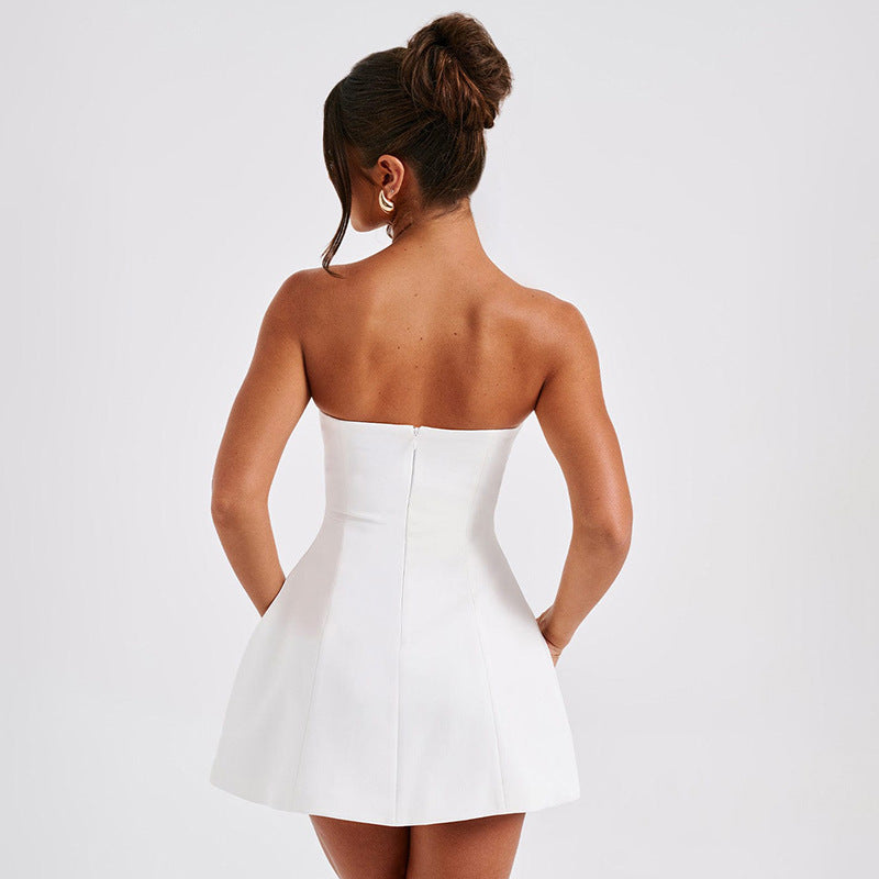 Robe Mini Femme en tissu léger, bustier, coupe confortable – Menvelo