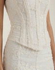Robe Longue Femme Corset Dentelle Sirène – Silhouette de Soirée Sculptée