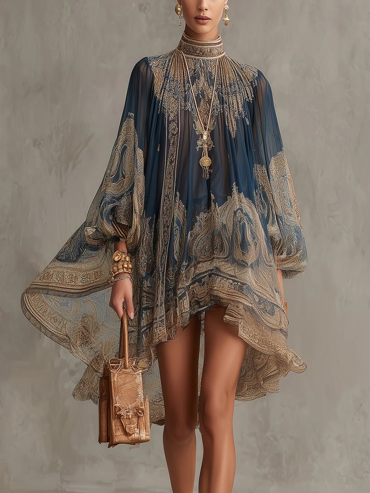 Robe Mini Femme en mousseline, asymétrique, coupe décontractée – Menvelo