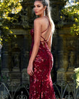 Robe Maxi Femme à Sequins – Élégance Dos Nu Sculptante