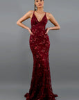 Robe Maxi Femme à Sequins – Élégance Dos Nu Sculptante