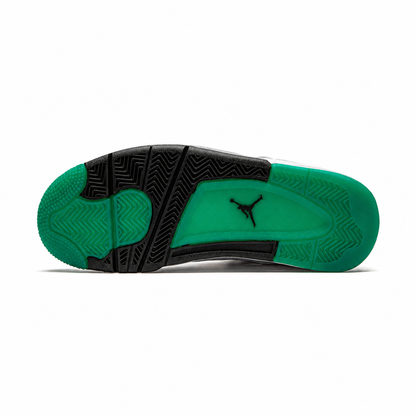Air Jordan 4 Lucid Green Rasta baskets homme et femme en cuir vert, vue arrière