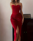 Robe Longue Femme en Velours – Bustier Corset à Lacets