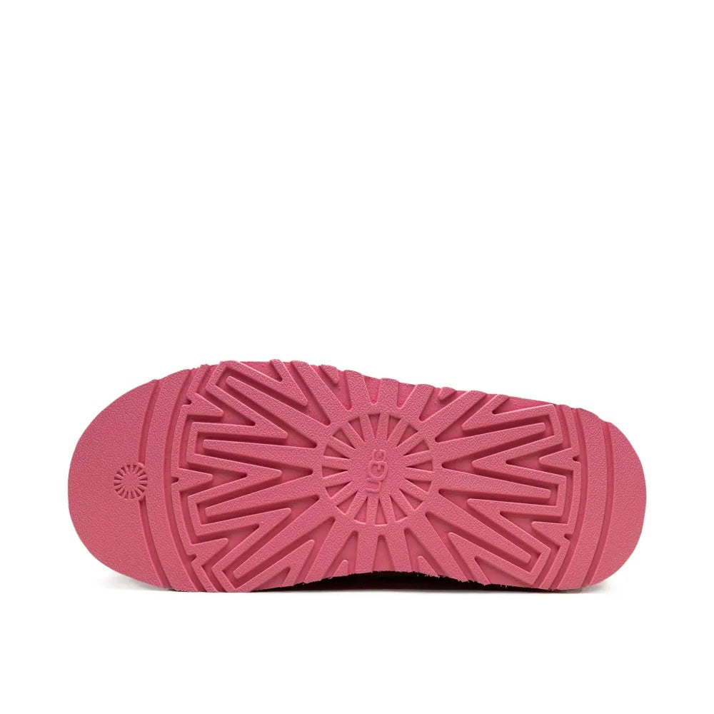 UGG Tazz Love '25 Tropical Pink chaussons à plateforme femme en daim et peau de mouton rose, vue arrière