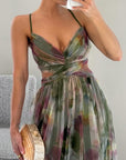 Robe maxi femme en mesh floral – Buste ajusté jupe fluide