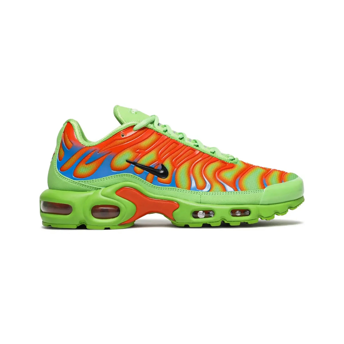 Nike Air Max Plus TN x Supreme Mean Green baskets homme et femme en mesh et TPU vert, vue de profil