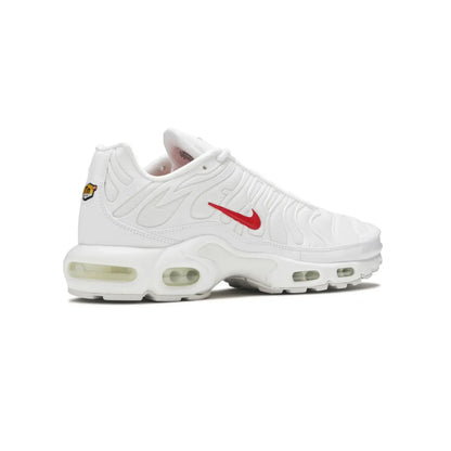 Nike Air Max Plus TN x Supreme White Speed Red baskets homme et femme en mesh et TPU blanc rouge, détail semelle