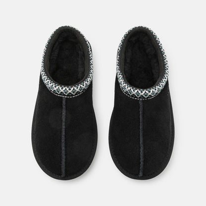 UGG Tasman II Black chaussons homme et femme en daim et peau de mouton noir, détail intérieur