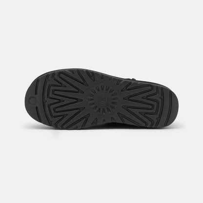 UGG Classic Ultra Mini Plateforme Black bottines fourrées femme en daim et peau de mouton noir, vue arrière