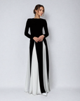 Robe Longue Structurée à Manches Longues pour Femme – Coupe Ajustée Style Soirée