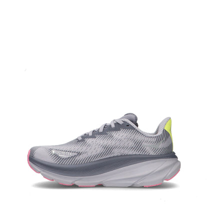 HOKA Clifton 9 GTX Grey Skies Foggy Grey Femme Chaussures Running Gore-Tex