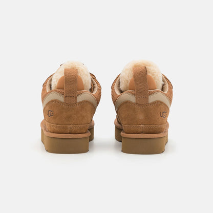 UGG Lowmel Chestnut baskets homme et femme en daim et textile recyclé marron chestnut, détail semelle
