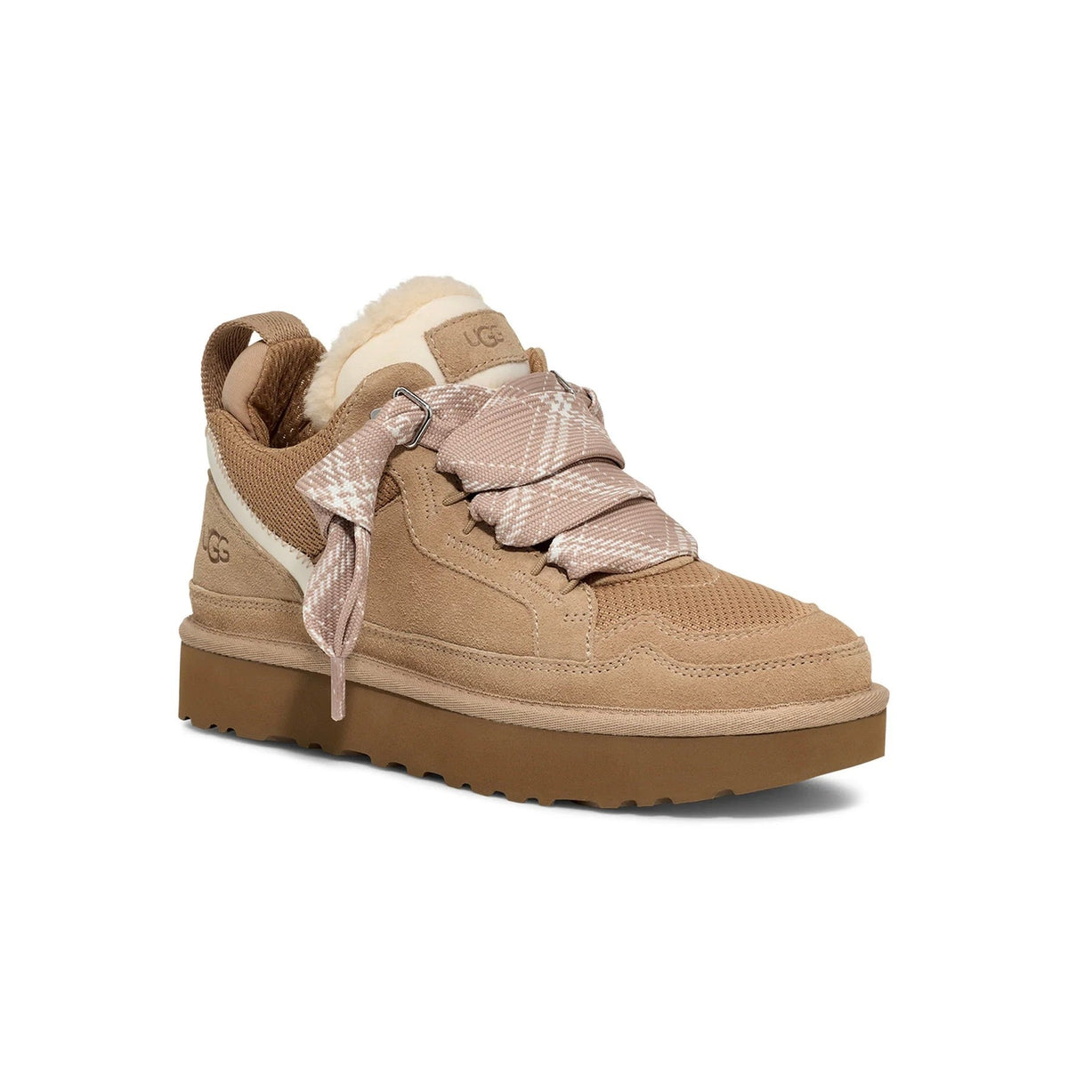 UGG Lowmel Sand baskets femme en daim et textile recyclé beige sable, détail semelle