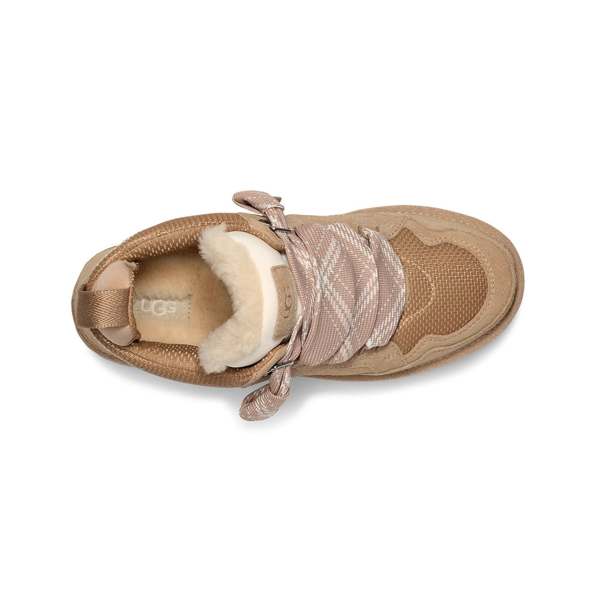 UGG Lowmel Sand baskets femme en daim et textile recyclé beige sable, vue arrière