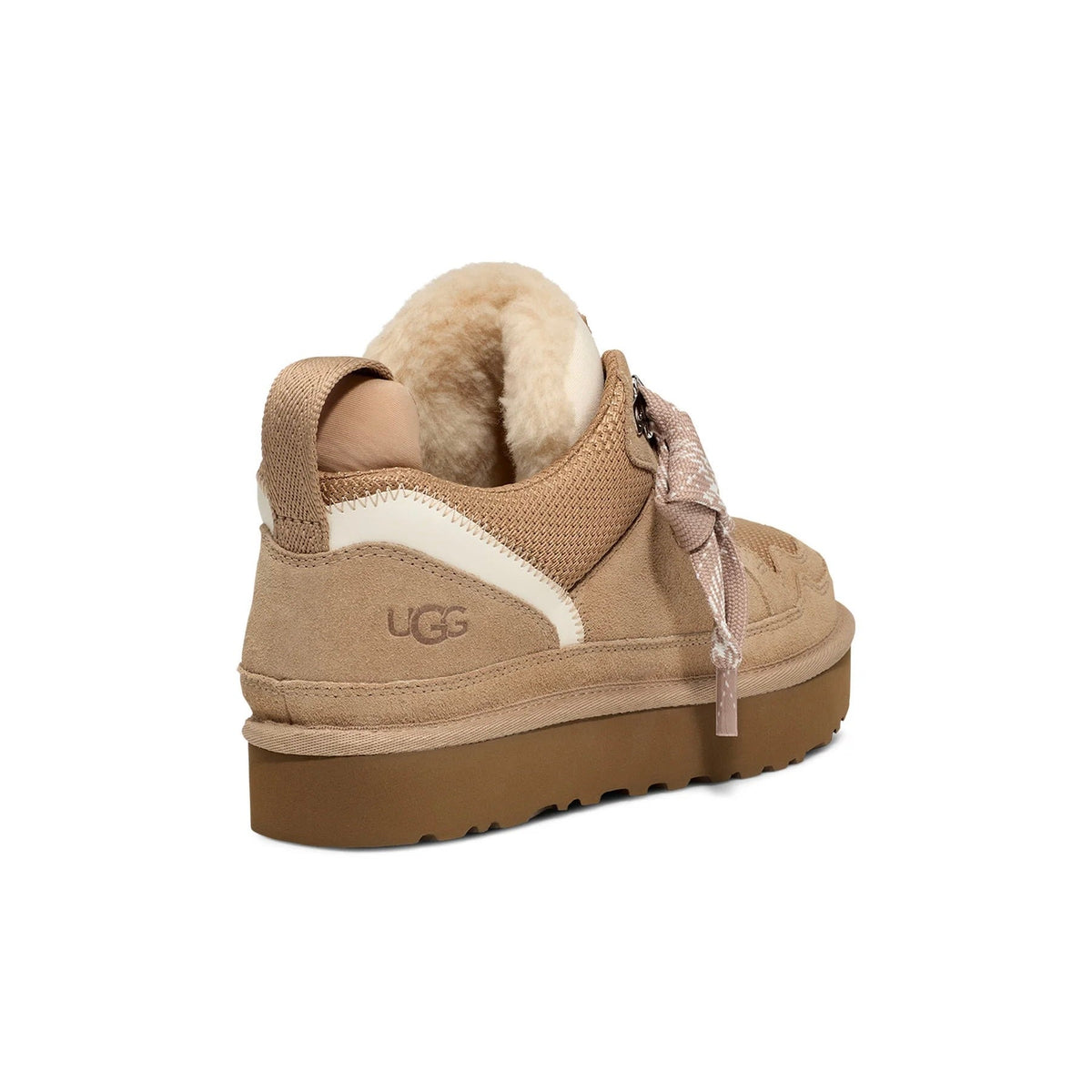 UGG Lowmel Sand baskets femme en daim et textile recyclé beige sable, détail intérieur