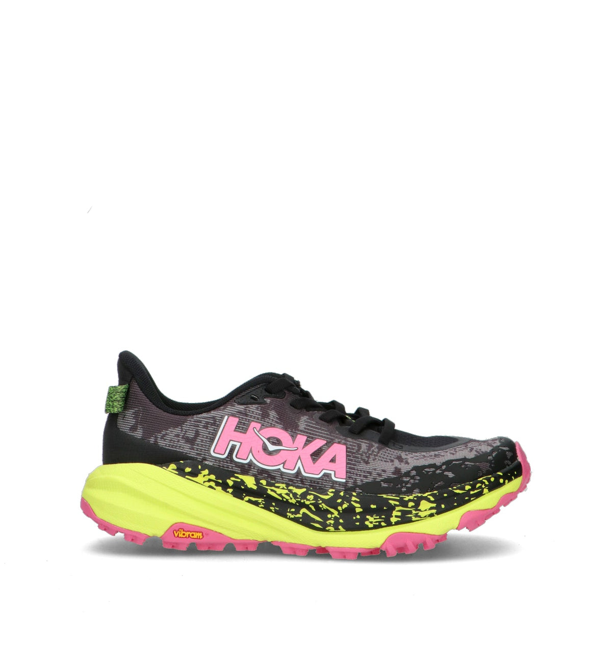 HOKA Speedgoat 6 Black Neon Hoka Citrus Femme Chaussures Trail Running Vibram Megagrip