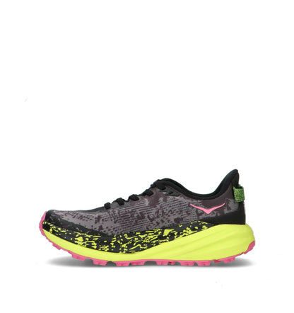 HOKA Speedgoat 6 Black Neon Hoka Citrus Femme Chaussures Trail Running Vibram Megagrip