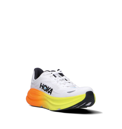 Hoka Bondi 9 Chaussures Running Blanc Orange Homme - 2