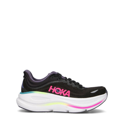 HOKA Bondi 9 Black Neon Dragonfruit Femme Chaussures Running Amorti Maximal