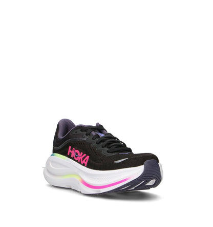 HOKA Bondi 9 Black Neon Dragonfruit Femme Chaussures Running Amorti Maximal