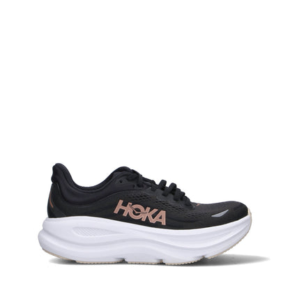 HOKA Bondi 9 Black Rose Gold Femme Chaussures Running Amorti Maximal