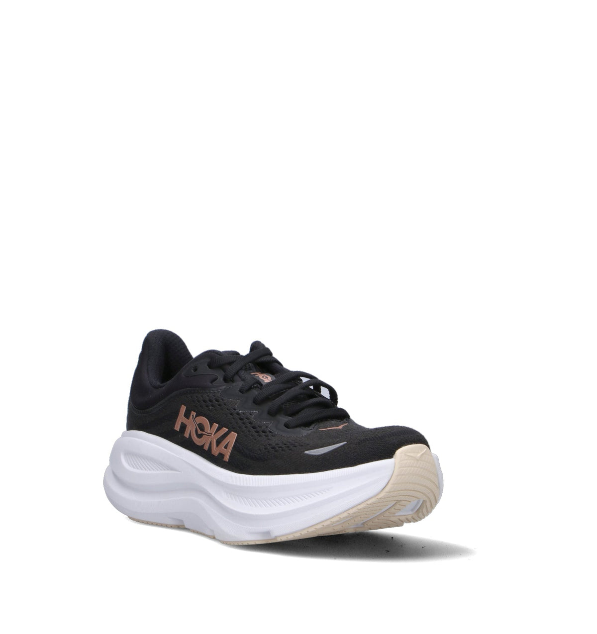 HOKA Bondi 9 Black Rose Gold Femme Chaussures Running Amorti Maximal