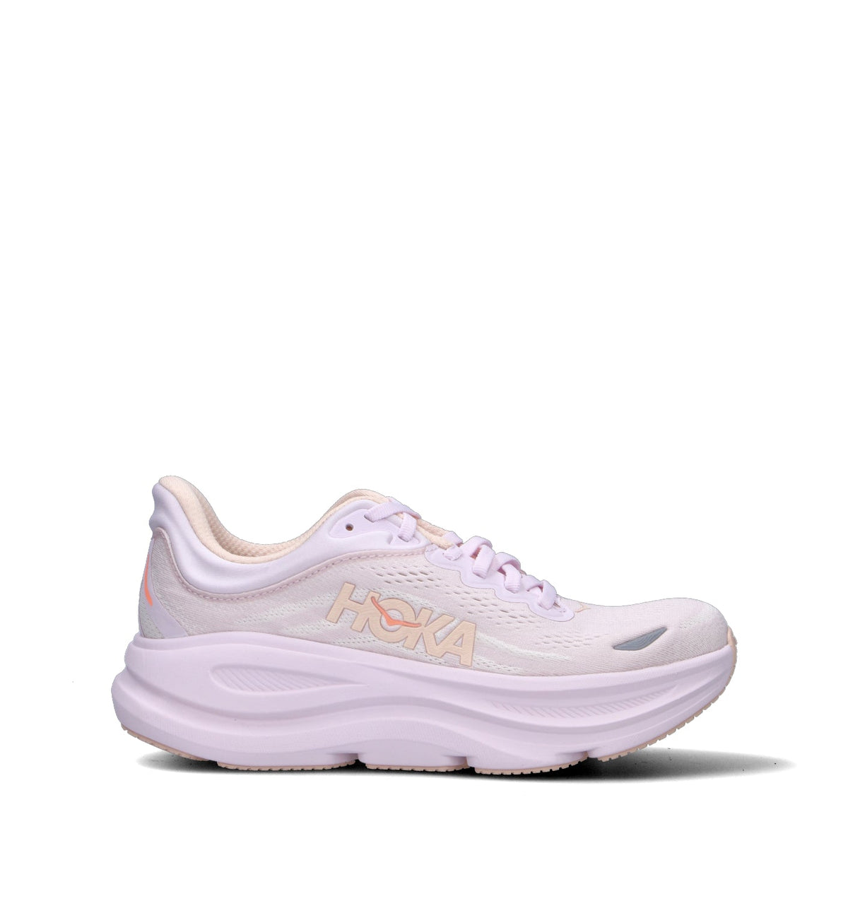 HOKA Bondi 9 Lilac Cream Tangerine Glow Femme Chaussures Running Amorti Maximal