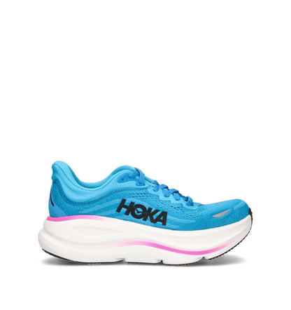 HOKA Bondi 9 Skyward Blue Neon Fuchsia Femme Chaussures Running Amorti Maximal