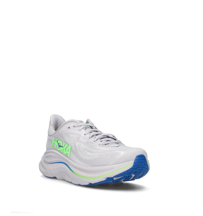 HOKA Clifton 10 Ash Grey Neon Green Homme Chaussures Running Amorti Équilibré