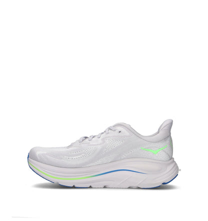HOKA Clifton 10 Ash Grey Neon Green Homme Chaussures Running Amorti Équilibré