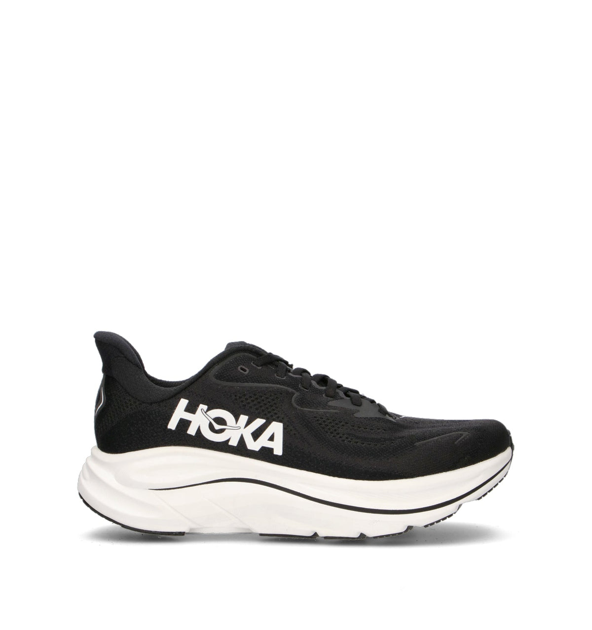 HOKA Clifton 10 Black White Homme Chaussures Running Amorti Équilibré