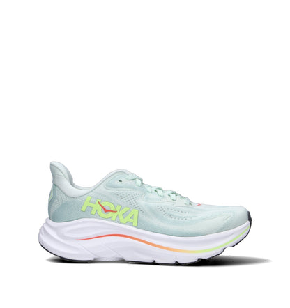 HOKA Clifton 10 Sea Glass Neon Flame Femme Chaussures Running Amorti Équilibré
