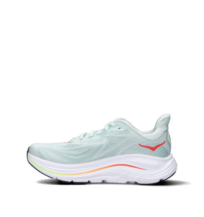 HOKA Clifton 10 Sea Glass Neon Flame Femme Chaussures Running Amorti Équilibré