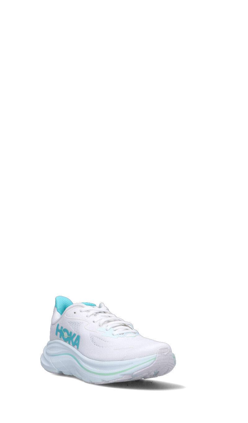 HOKA Clifton 10 White Cielo Blue Femme Chaussures Running Amorti Équilibré