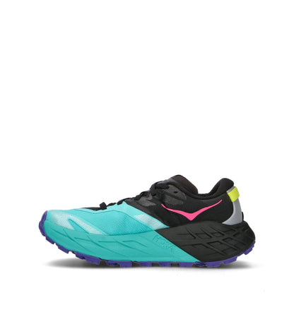 HOKA Speedgoat 7 Black Electric Aqua Femme Chaussures Trail Running Vibram Megagrip