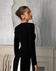 Robe Longue Structurée à Manches Longues pour Femme – Coupe Ajustée Style Soirée
