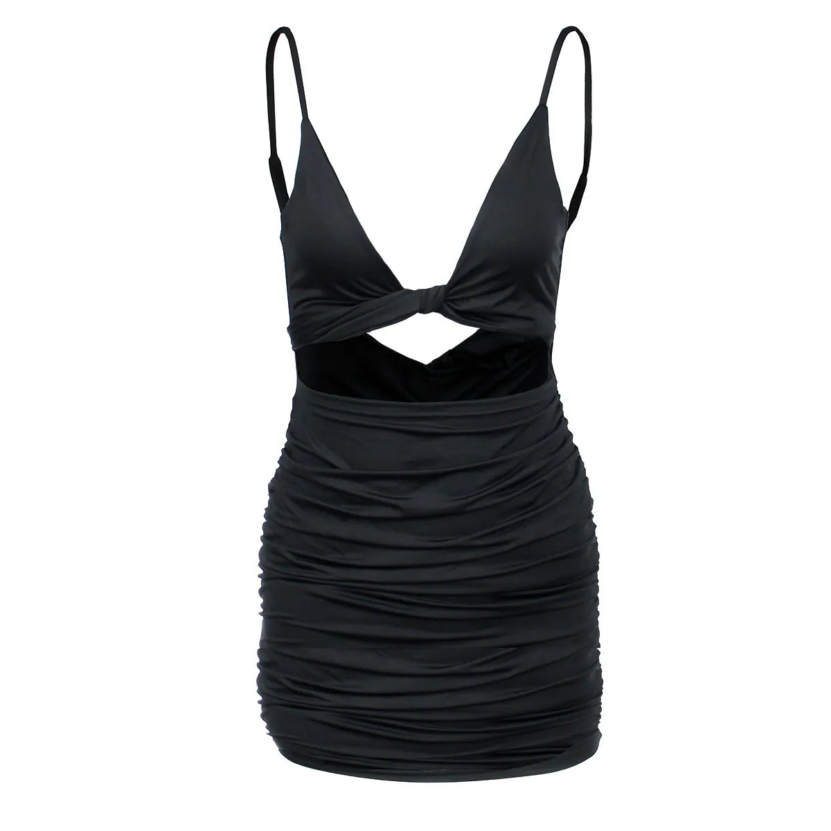 Robe Pull Femme en satin, col V, coupe moulante – Menvelo