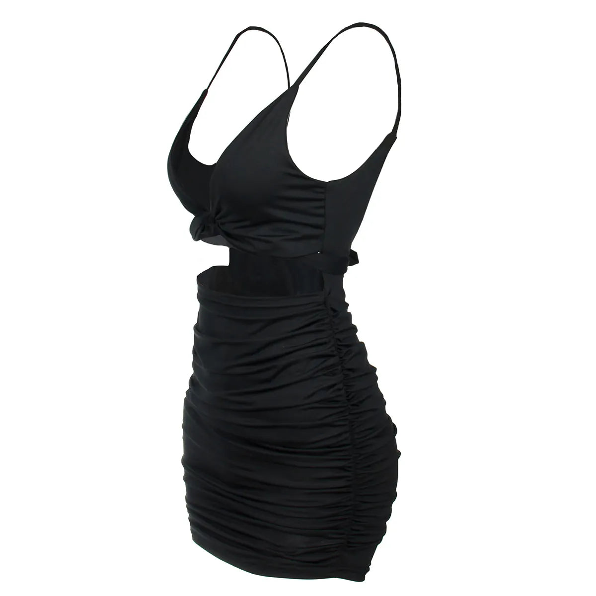 Robe Pull Femme en satin, col V, coupe moulante – Menvelo