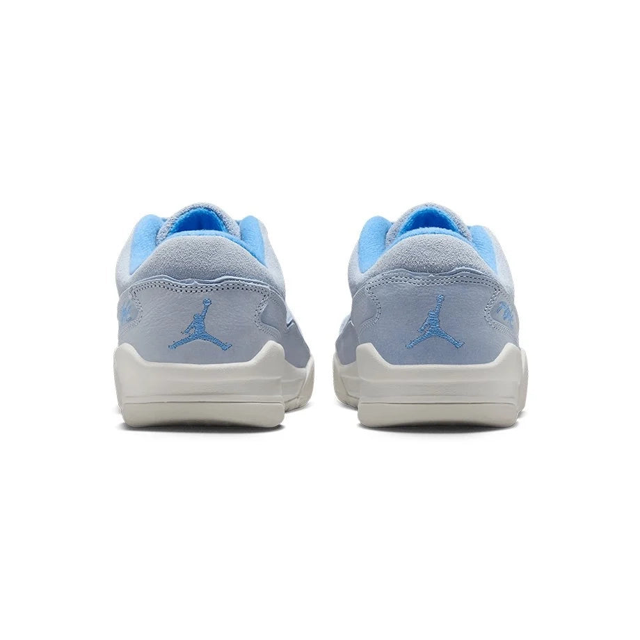 Air Jordan Flight Court Hydrogen Blue baskets basses homme et femme en daim bleu, vue de face