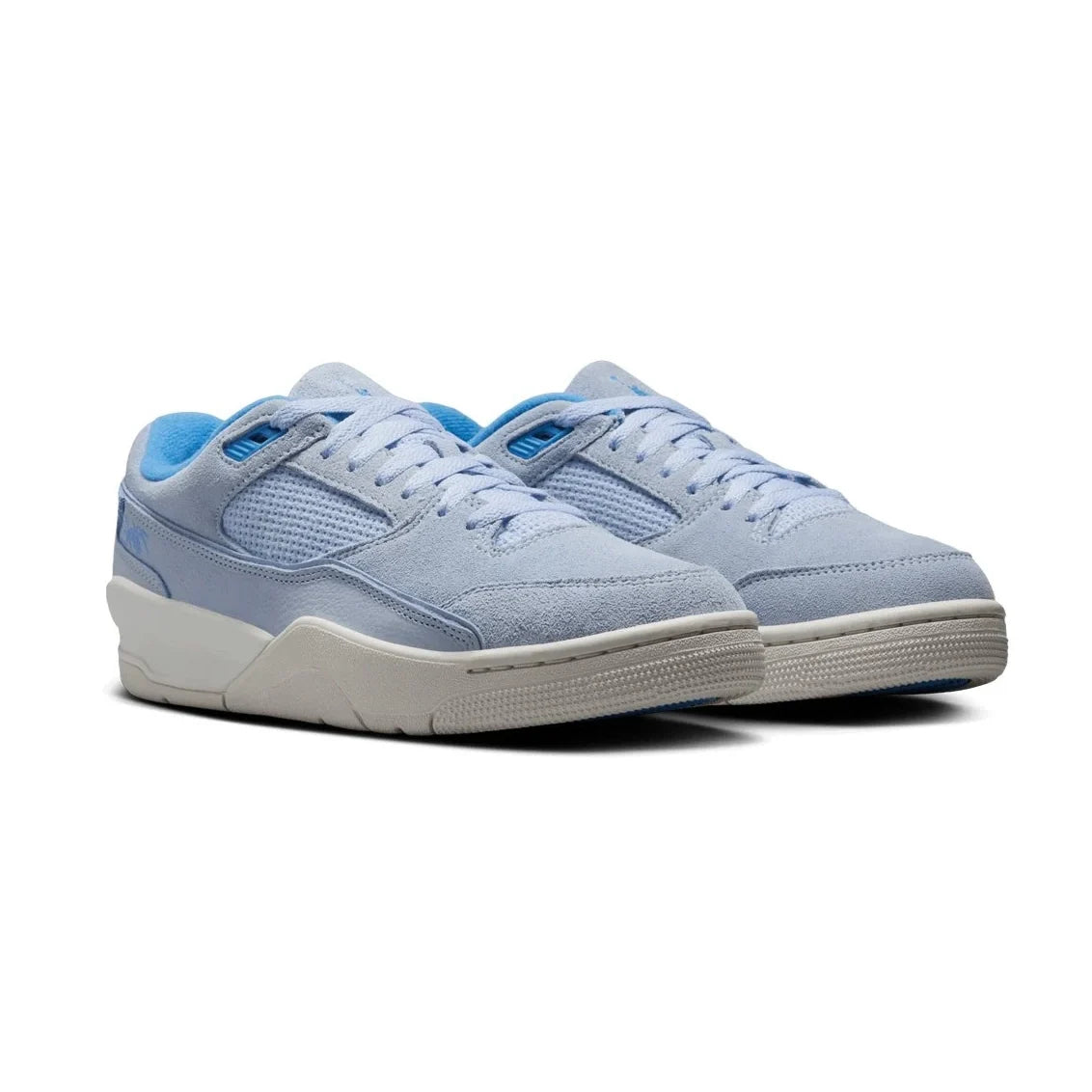 Air Jordan Flight Court Hydrogen Blue baskets basses homme et femme en daim bleu, détail semelle