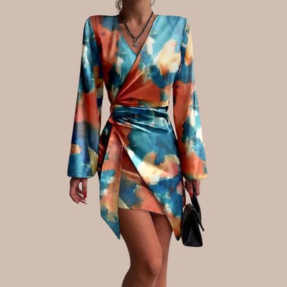 Robe Midi Femme en tissu léger, manches longues, coupe confortable – Menvelo