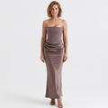 Robe Longue Femme Bustier Moulante – Fronces Structurées