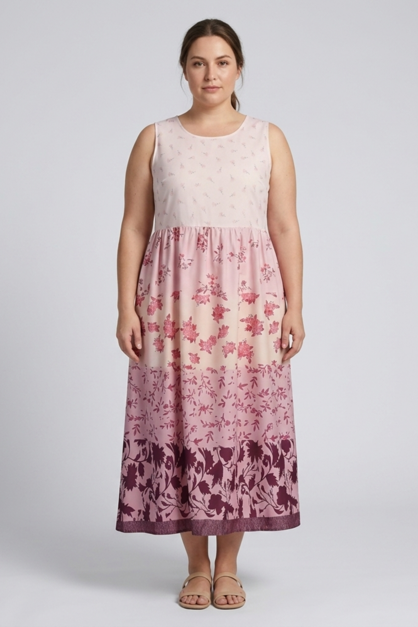 Robe Femme Longue Imprimée Fleurie – Coupe Ample Sans Manches