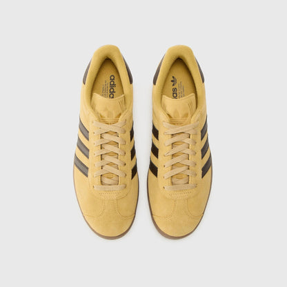 Sneakers basses Adidas Gazelle golden beige dark brown gold metallic unisexe