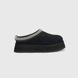 UGG Tazz II Black – Sabots Plateforme Femme en Daim et Peau de Mouton