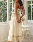 Robe Maxi Bohème Femme – Bretelles Fines Lacet Devant