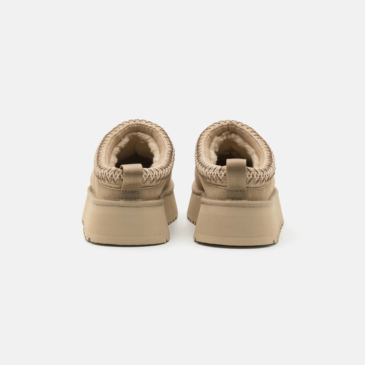 UGG Tazz Mustard Seed chaussons à plateforme femme en daim et peau de mouton moutarde, détail semelle