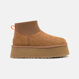 UGG Classic Mini Dipper Chestnut – Bottines Fourrées Femme en Daim et Peau de Mouton
