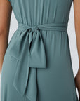 Robe Midi Légère à Col V pour Femme – Taille Élastique Coupe Évasée