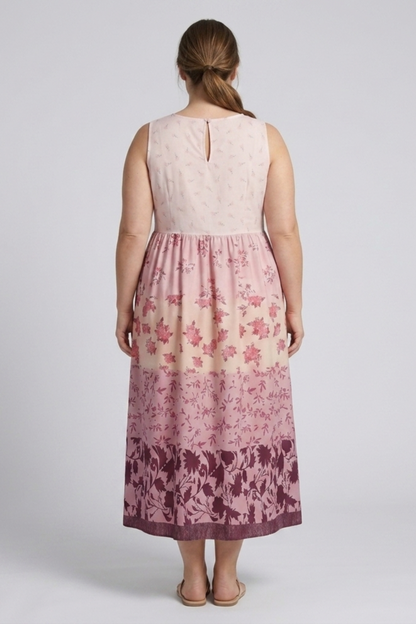 Robe Femme Longue Imprimée Fleurie – Coupe Ample Sans Manches